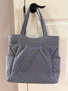 Quilted Vera Bradley Tote Bag in Gray - Women's Everyday Shoulder Bag
